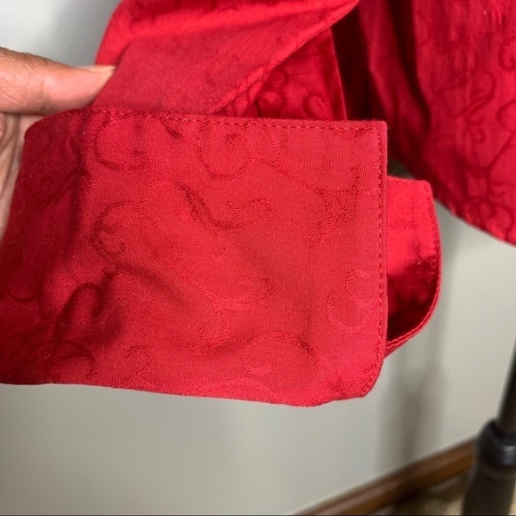 CJ Banks Red Button Down Wrinkle Resistant Shirt - Picture 3 of 5